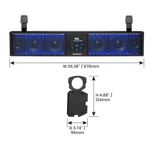 BOSS ATV UTV 26" Bluetooth Sound Bar with RGB