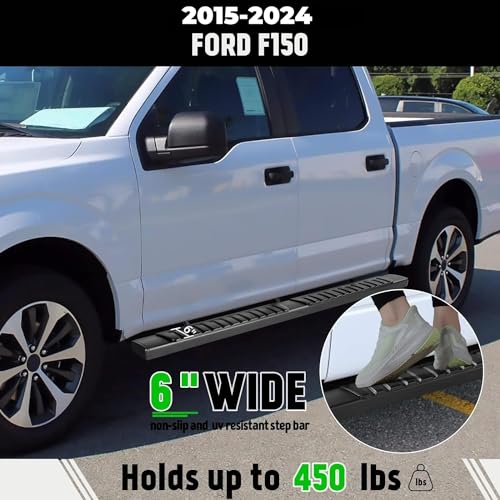 PZ 6" Black Running Boards for Ford SuperCrew