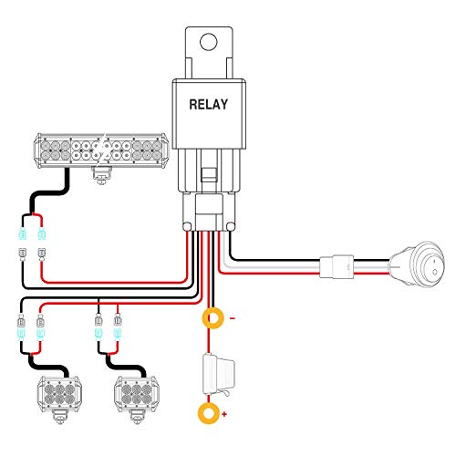 Nilight 12" LED Light Bar Set with Wiring