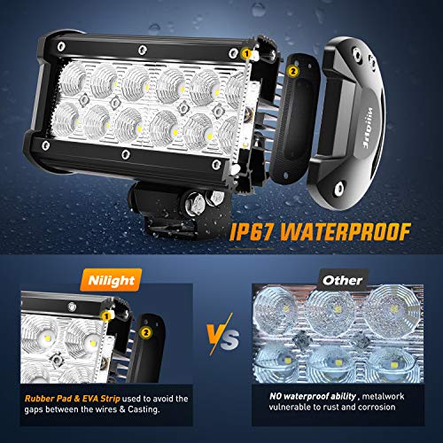 Nilight 36W 6.5" Flood LED Light Bar