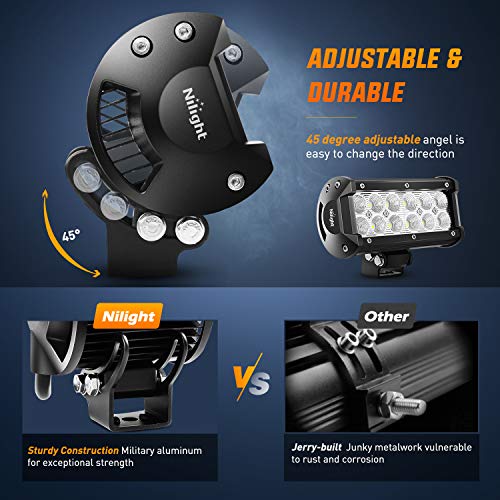 Nilight 36W 6.5" Flood LED Light Bar