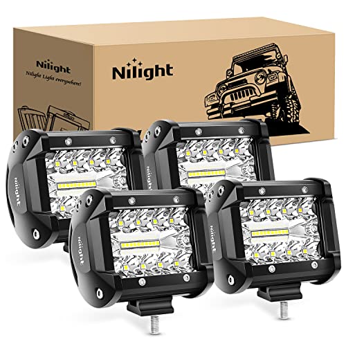Nilight 4-Inch 60W LED Pod Light Set