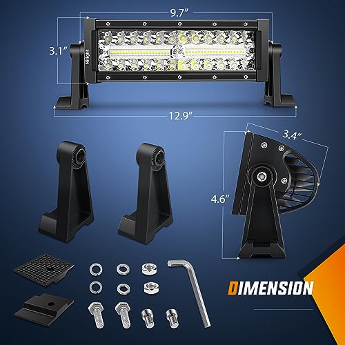 9.5 Inch Nilight LED Light Bar Combo