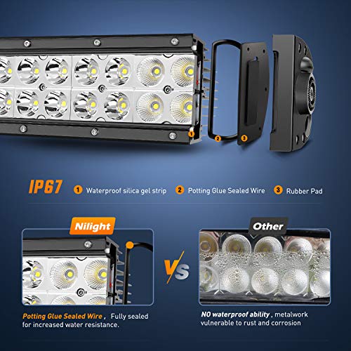 Nilight 72W 13.5" LED Light Bar for Off-Road