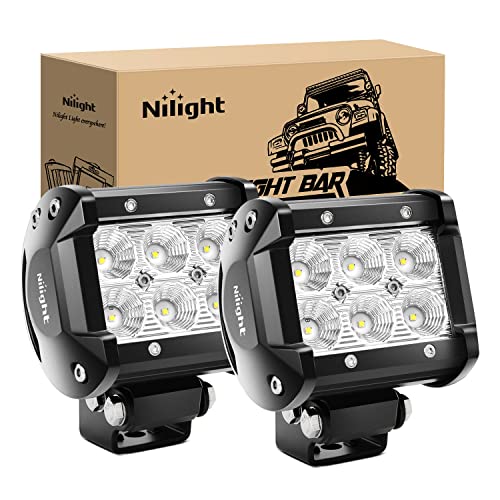 Nilight 18W LED Off-Road Flood Lights - 2-Pack