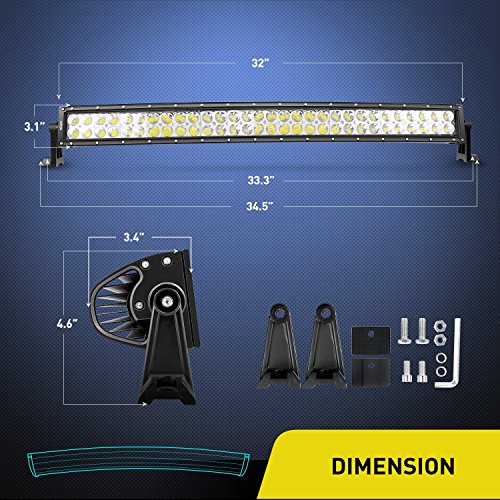 Nilight 32" 180W Curved LED Light Bar