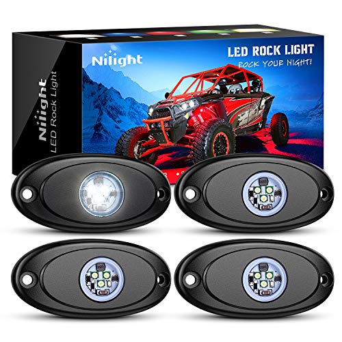 Nilight Waterproof LED Rock Light Pod Set