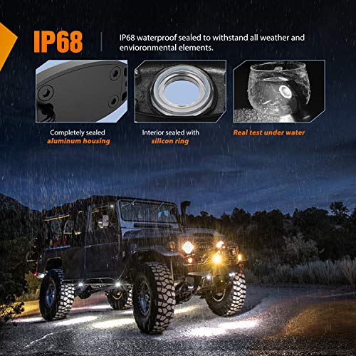 Nilight Waterproof LED Rock Light Pod Set