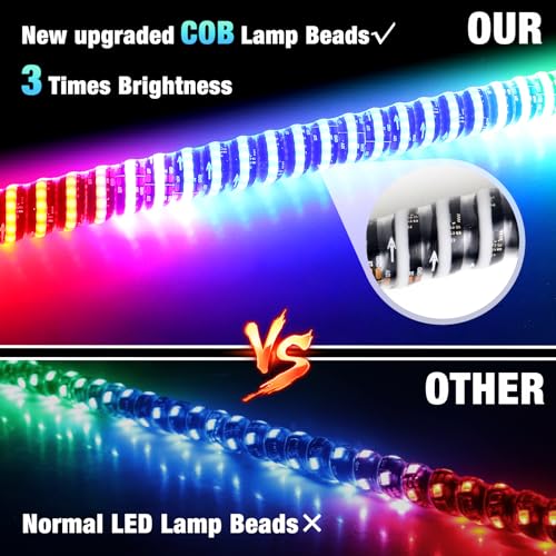 5FT RGB LED UTV Whip Lights - 2PCS