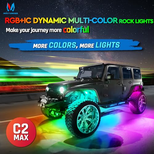 MICTUNING RGB LED Rock Lights - 12 Pod Kit