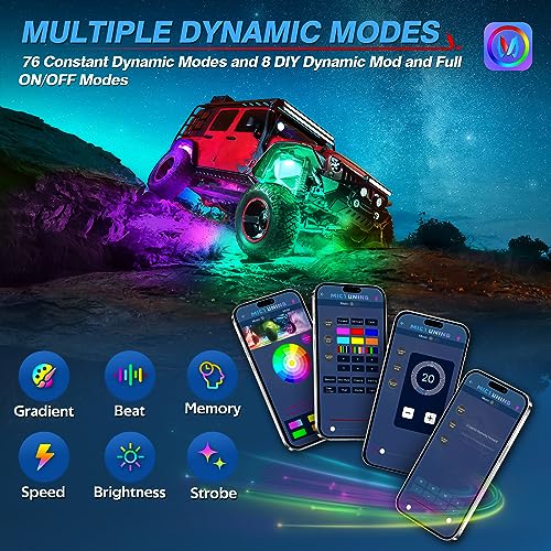MICTUNING Y1 RGB Dream Color LED Rock Lights