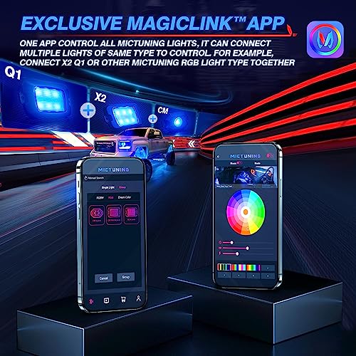 MICTUNING Q1 RGB LED Rock Light Kit