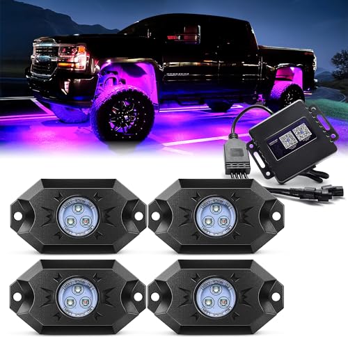 MICTUNING RGB LED Rock Lights - 4 Pod Kit