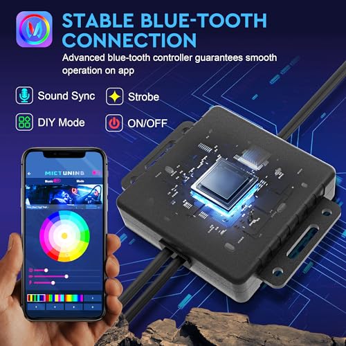 MICTUNING RGB LED Rock Lights - 4 Pod Kit