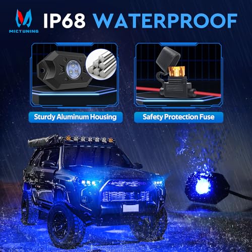 MICTUNING RGB LED Rock Lights - 4 Pod Kit