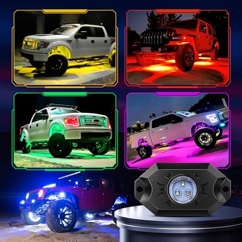 MICTUNING RGB LED Rock Lights - 4 Pod Kit