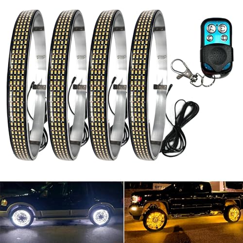 17" 4-Row Amber White LED Wheel Lights