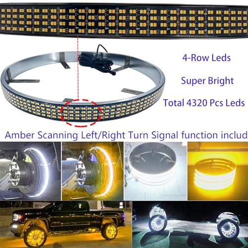 17" 4-Row Amber White LED Wheel Lights