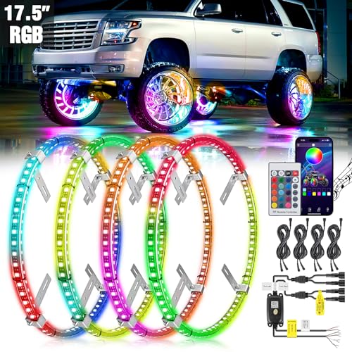 Nilight 4PCS LED Wheel Ring Lights with App