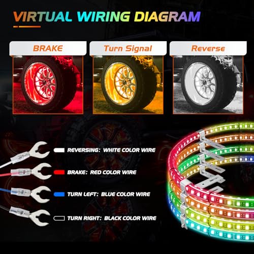 Nilight 4PCS LED Wheel Ring Lights with App