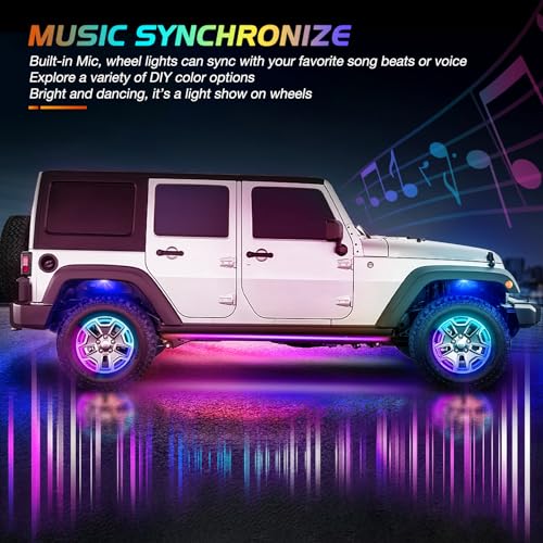 Nilight 4PCS LED Wheel Ring Lights with App