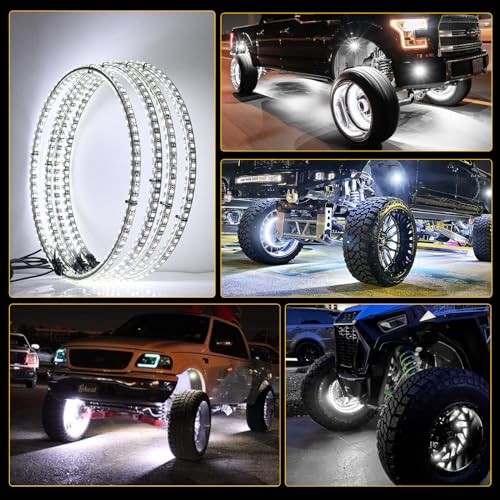 17" Bright White Double Row Wheel Lights