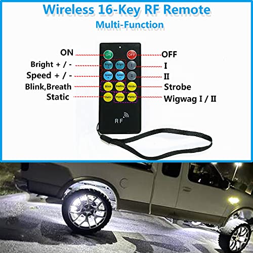 17in Waterproof Wheel Lights Kit with Remote Control