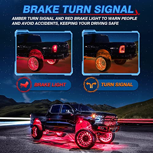 MICTUNING 15.5" RGBW Wheel Ring Lights Kit