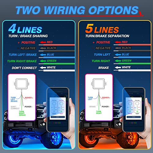 MICTUNING 15.5" RGBW Wheel Ring Lights Kit