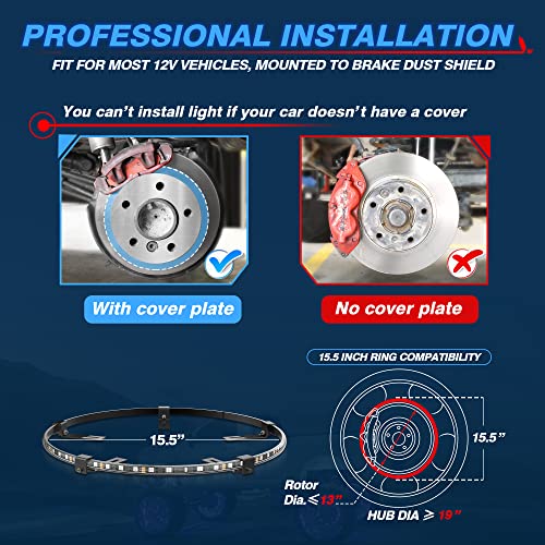 MICTUNING 15.5" RGBW Wheel Ring Lights Kit