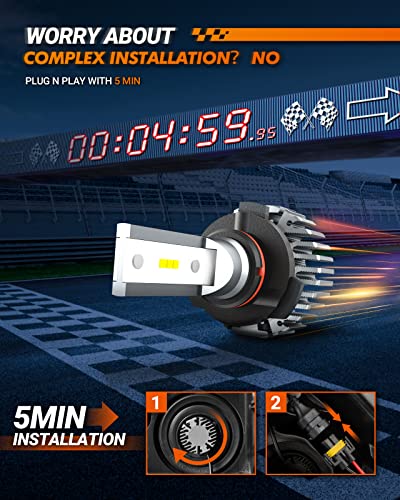 Super Bright 9005/9006 LED Bulbs Combo, 4 Pack