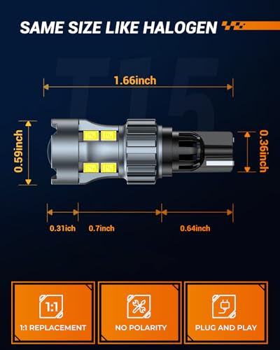 SEALIGHT 921 LED Backup Light Bulbs - 6000K