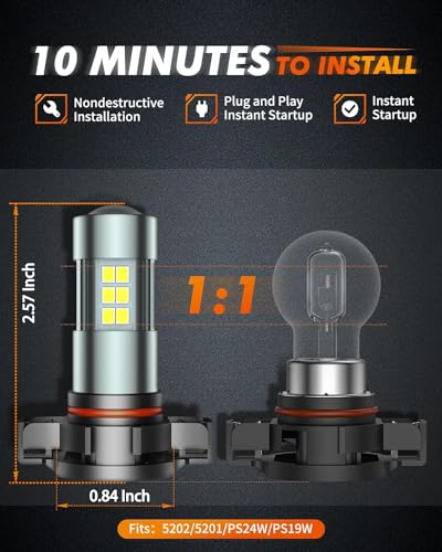 SEALIGHT 5202 LED Fog Light Bulbs - 6000K