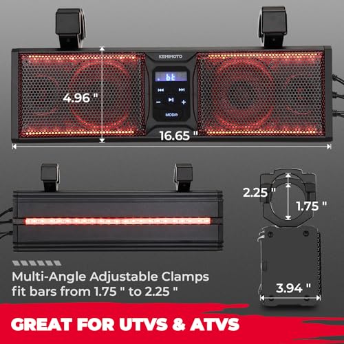 KEMIMOTO 16" UTV Sound Bar with LED Lights