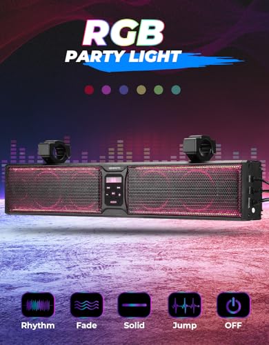 KEMIMOTO 6-Speaker Waterproof UTV Sound Bar