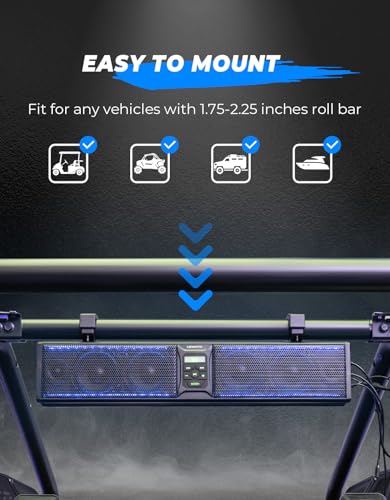 KEMIMOTO 6-Speaker Waterproof UTV Sound Bar