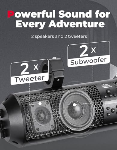 KEMIMOTO 18" UTV Sound Bar with Bluetooth