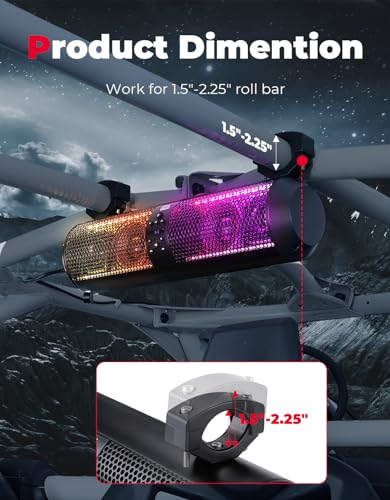 KEMIMOTO 18" UTV Sound Bar with Bluetooth