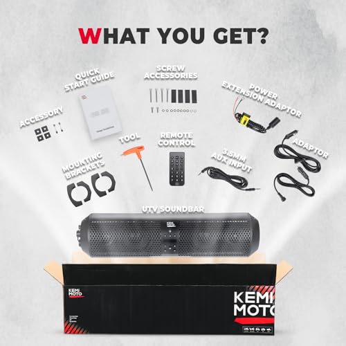 KEMIMOTO 18" UTV Sound Bar with Bluetooth