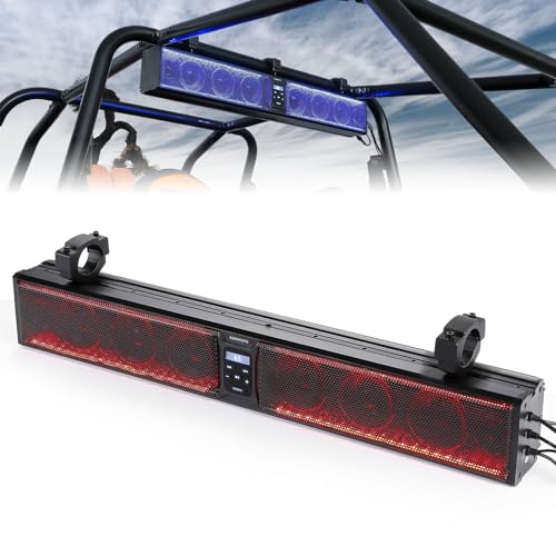 33" Waterproof Bluetooth UTV Sound Bar with RGB Lights