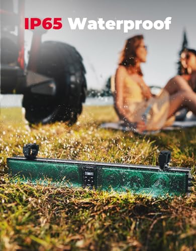 33" Waterproof Bluetooth UTV Sound Bar with RGB Lights