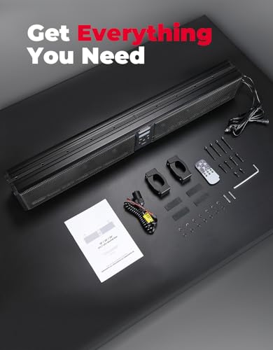 33" Waterproof Bluetooth UTV Sound Bar with RGB Lights