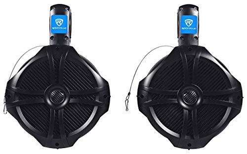 Rockville 8" Marine Wakeboard Speakers, Black - Pair