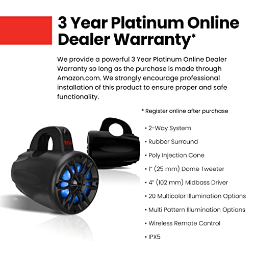 BOSS Audio 4" Marine Wake Tower Speakers