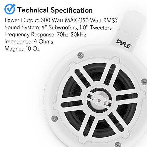 Pyle Waterproof Marine Wakeboard Tower Speakers Set