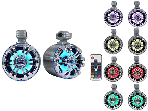 Rockville 6.5" LED Tower Speakers - 300W Silver