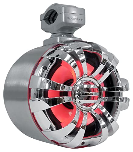 Rockville 6.5" LED Tower Speakers - 300W Silver