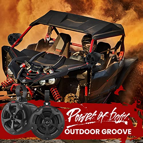 4-Inch Waterproof Off-Road Speakers with Amplifier