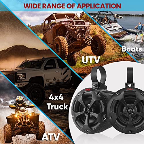 4-Inch Waterproof Off-Road Speakers with Amplifier