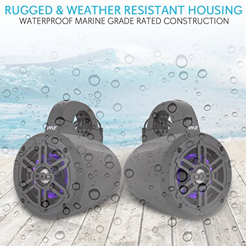 Pyle Waterproof Bluetooth Wakeboard Tower Speakers Set